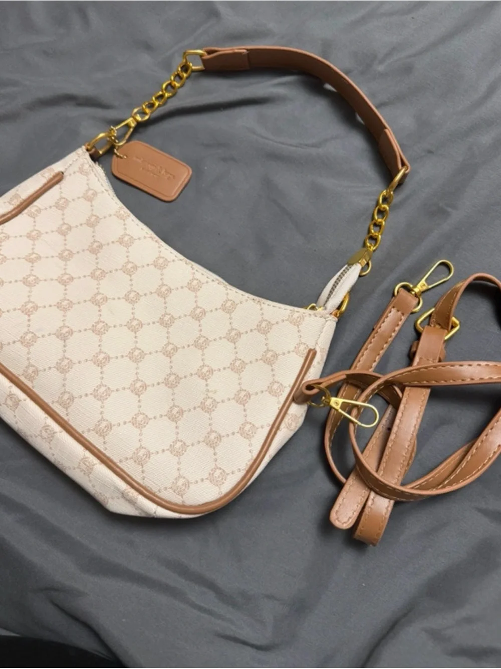 N/A beige crossbody